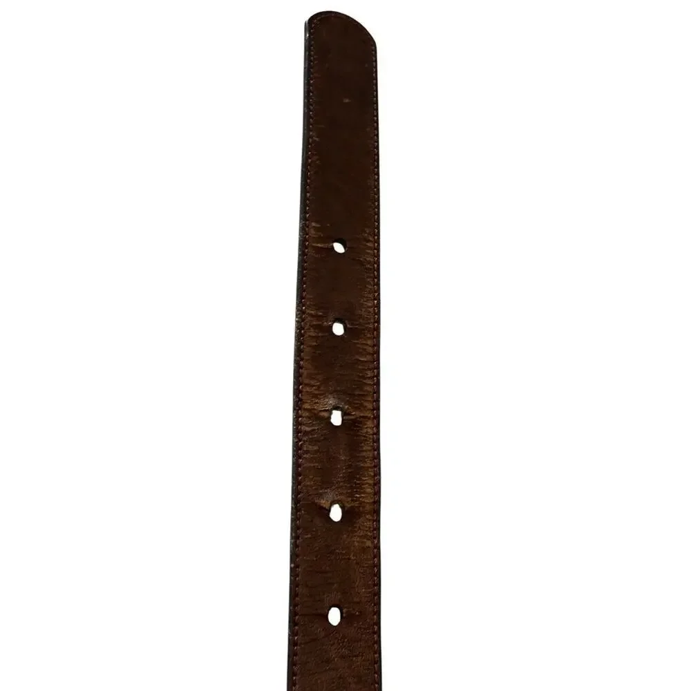 Pierre Cardin Leather Belt 34 Dress Soft Touch Cowhide Brown Vtg